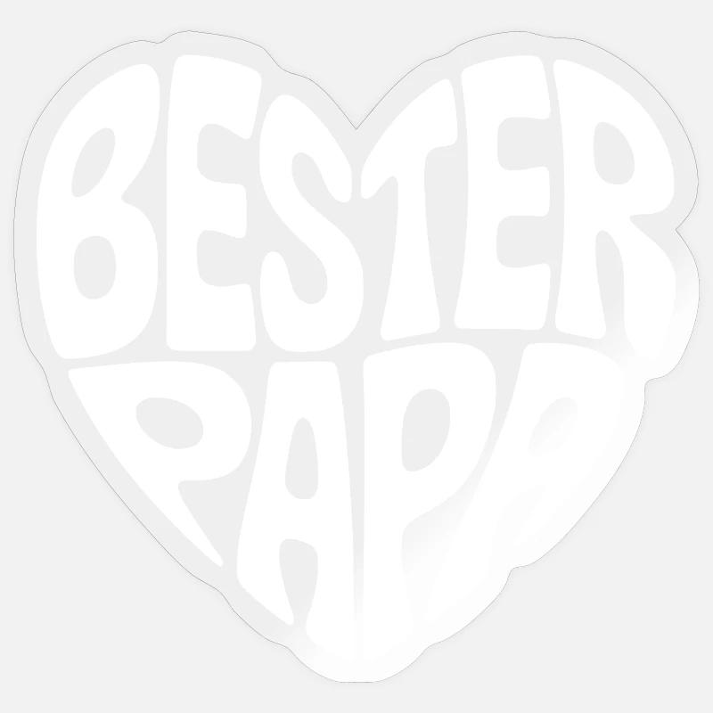 Bester Papa Herz Sticker Größe S (10 x 10 cm)