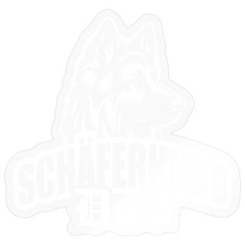 "Schäferhund Dad" mit Hundekopf - Sticker Größe S (10 x 10 cm) - Transparent glänzend - Vorne