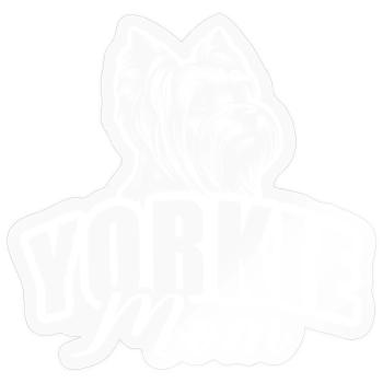 "Yorkie Mom" mit Hundekopf - Sticker Größe S (10 x 10 cm) - Transparent glänzend - Vorne