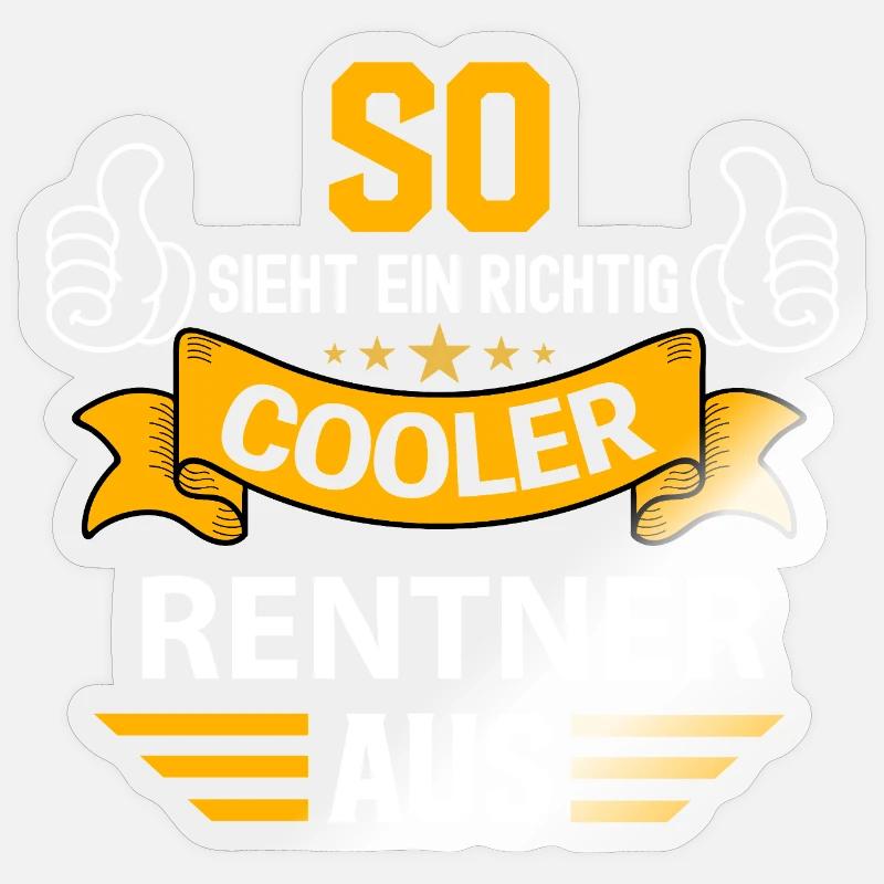So Sieht Ein Richtig Cooler Rentner Aus - Sticker Größe S (10 x 10 cm) - Transparent glänzend