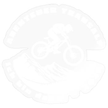 Abenteuer Transalp - Ich bin dabei 2025 - Fahrrad - Sticker Größe S (10 x 10 cm) - Transparent glänzend - Vorne