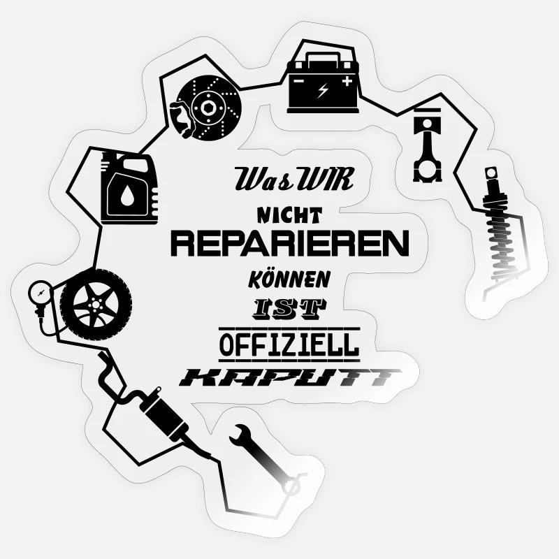 offiziell kaputt - Sticker Größe S (10 x 10 cm) - Transparent glänzend