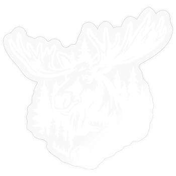 Majestic Moose in Forest Silhouette - Sticker size S (10 x 10 cm) - transparent glossy - Front