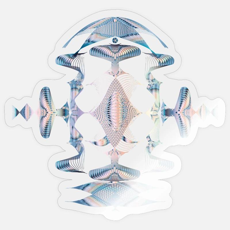 Experimental illustration with glowing lines Sticker size S (10 x 10 cm)