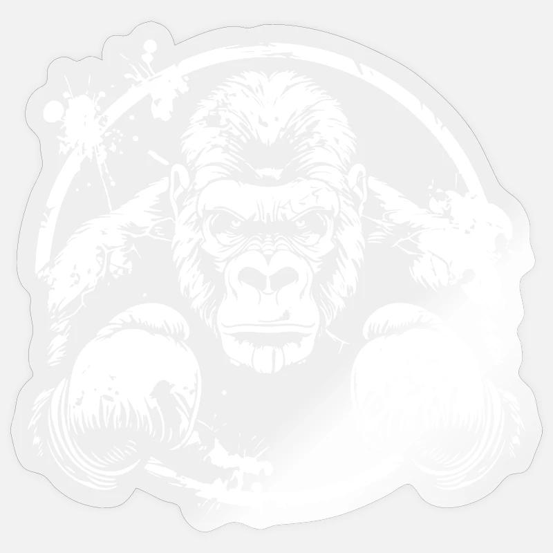 Gorilla Boxer Boxe MMA Sticker taille S (10 x 10 cm)