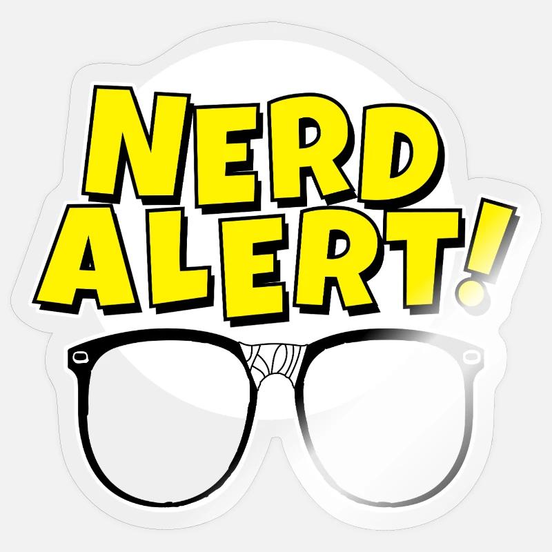 Nerd Alert Pop Brille Sticker Größe S (10 x 10 cm)
