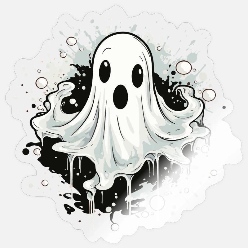 Ghost Splatter Motif - Sticker size S (10 x 10 cm) - transparent glossy
