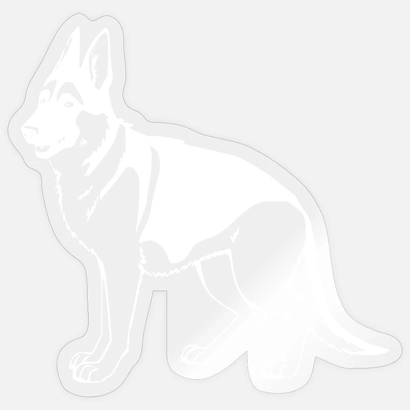 Schäferhund - Sticker Größe S (10 x 10 cm) - Transparent glänzend