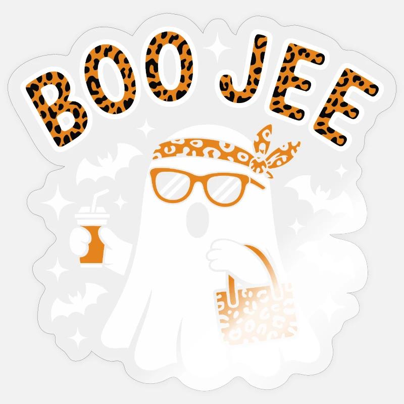 Fantôme léopard Halloween chic Sticker taille S (10 x 10 cm)