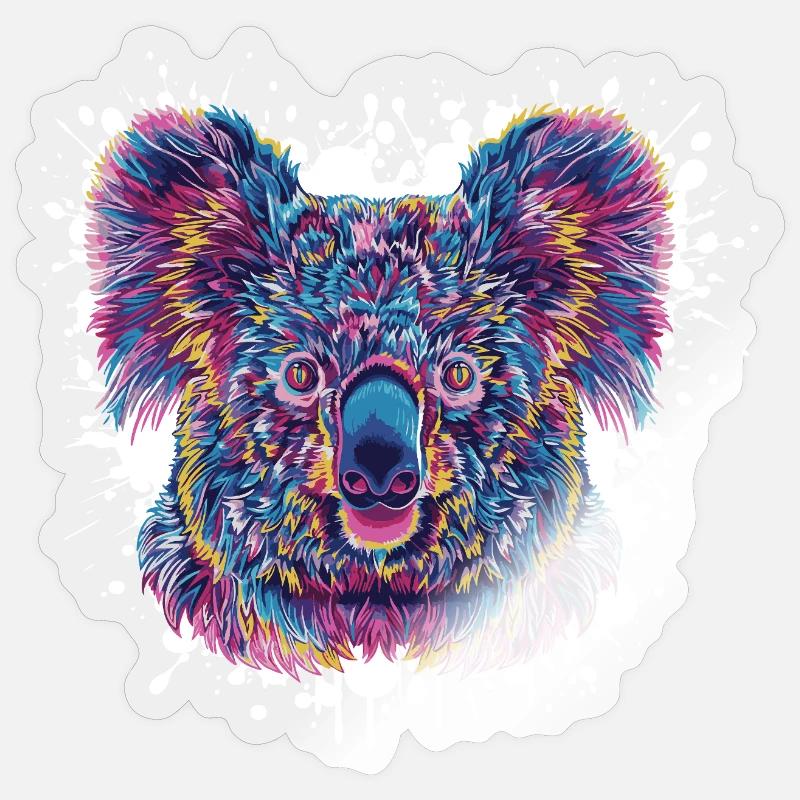 Koala Farbklecks Sticker Größe S (10 x 10 cm)