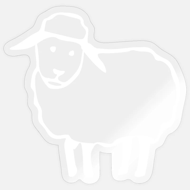 mouton - Sticker taille S (10 x 10 cm) - brillant transparent