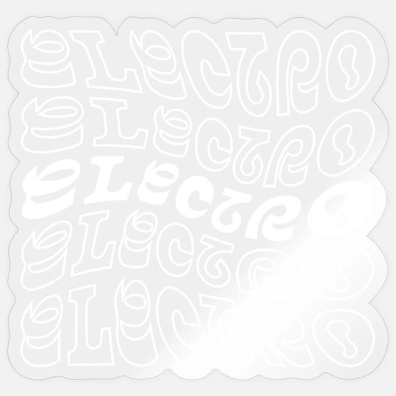 Musique électro Spirale Typographie - Sticker taille S (10 x 10 cm) - brillant transparent