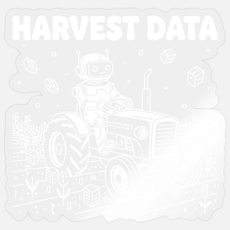 Robot Harvest Data sul trattore - Sticker formato S (10 x 10 cm) - trasparente lucido