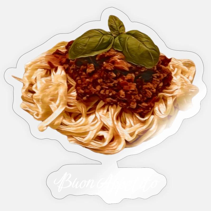 Spaghetti - Sticker Größe S (10 x 10 cm) - Transparent glänzend