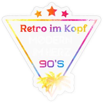 Retro Head Modern Heart 90s Flair - Sticker size S (10 x 10 cm) - transparent glossy - Front