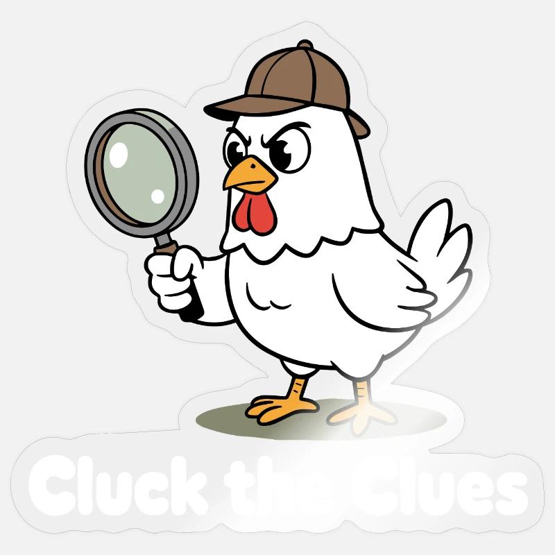 Cluck the Sleuth - Sticker size S (10 x 10 cm) - transparent glossy
