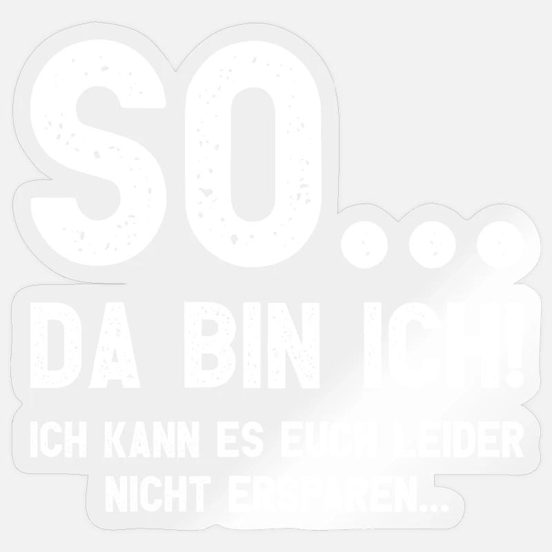 Da bin ich! Ich kann es Euch leider nicht ersparen - Sticker Größe S (10 x 10 cm) - Transparent glänzend