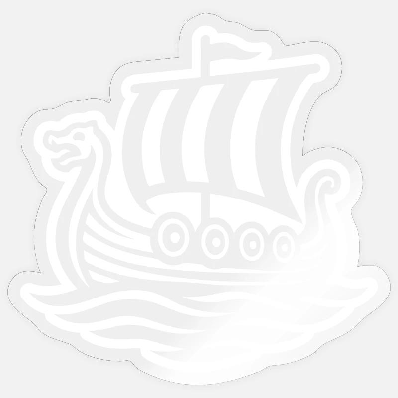 Wikingerschiff Drachenboot Wikinger - Sticker Größe S (10 x 10 cm) - Transparent glänzend