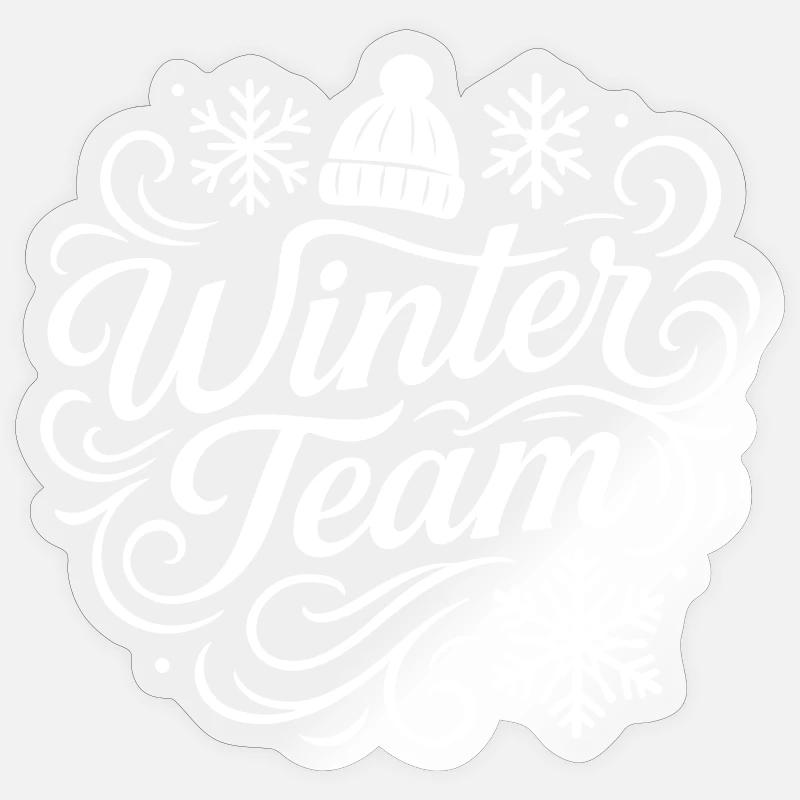 Équipe d’hiver - Sticker taille S (10 x 10 cm) - brillant transparent