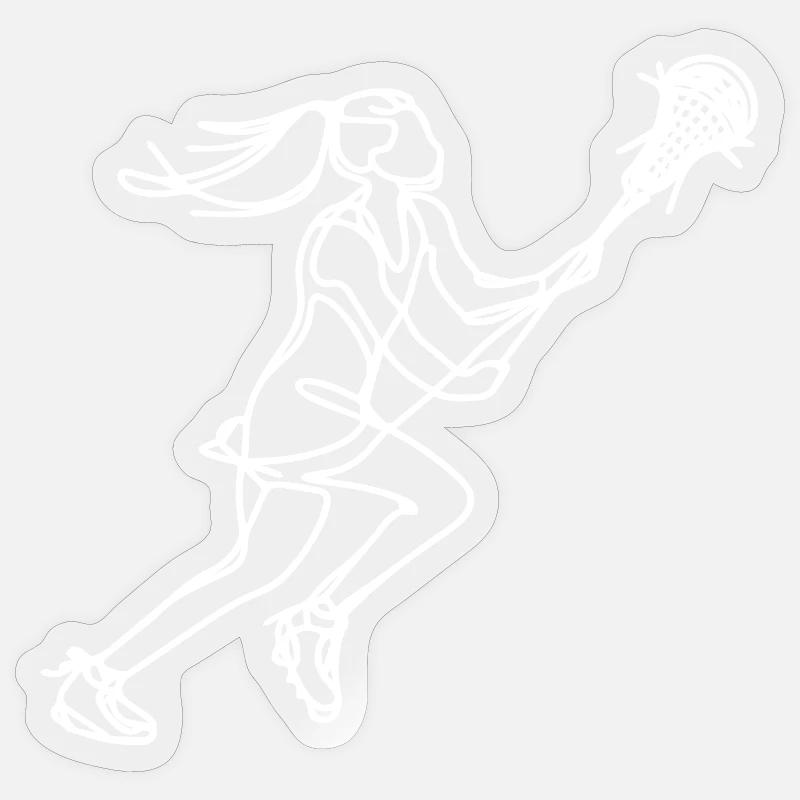 Crosse féminine - Sticker taille S (10 x 10 cm) - brillant transparent