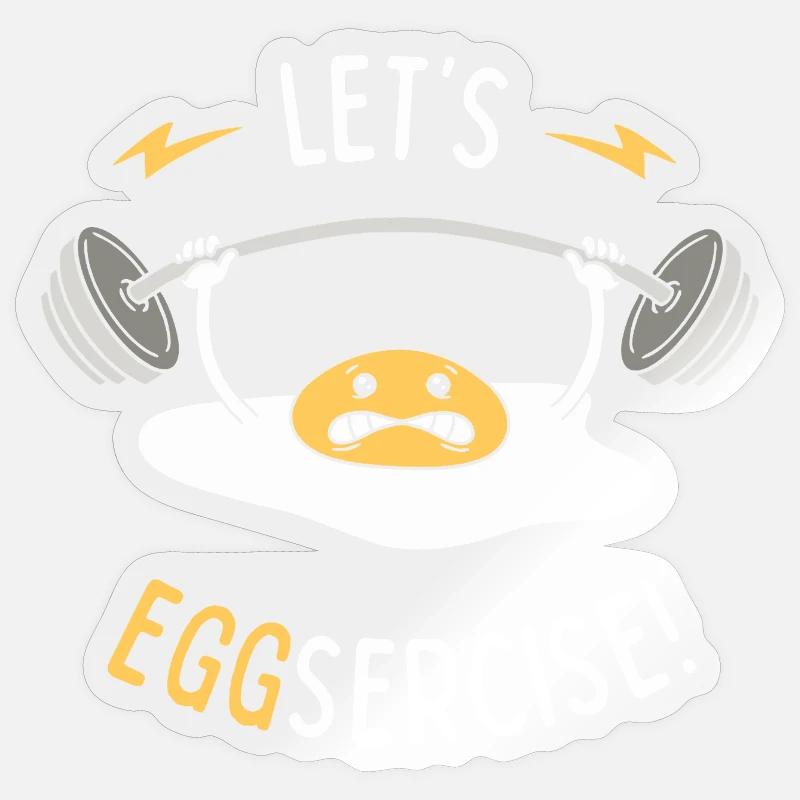 On va faire du Eggsercise ! - Sticker taille S (10 x 10 cm) - brillant transparent