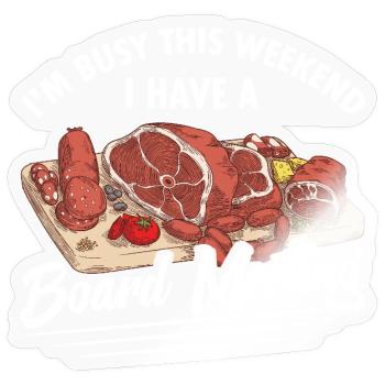 Réunion du conseil de charcuterie Aliments Charcuterie - Sticker taille S (10 x 10 cm) - brillant transparent - Devant