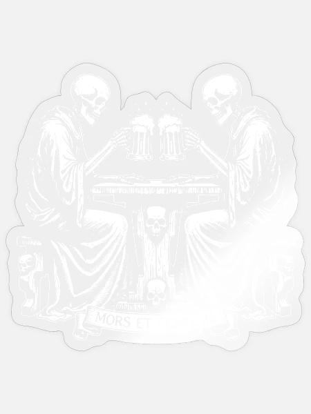 Skelett-Toast um Mitternacht - Sticker Größe S (10 x 10 cm) - Transparent glänzend