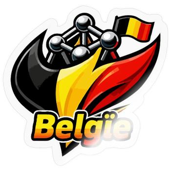 Belgium logo - Sticker size S (10 x 10 cm) - transparent glossy - Front