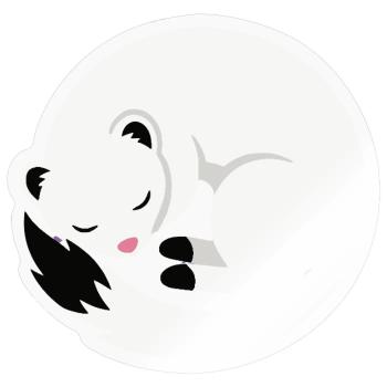 Cute sleeping ermine minimalist style - Sticker size S (10 x 10 cm) - transparent glossy - Front