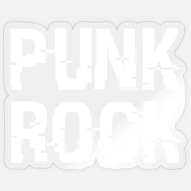 Punkrock Distressed Typografie - Sticker Größe S (10 x 10 cm) - Transparent glänzend