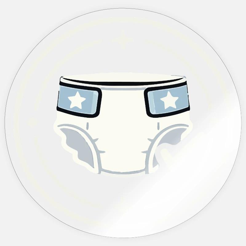 Chemise à badge de service coucher - Sticker taille S (10 x 10 cm) - brillant transparent