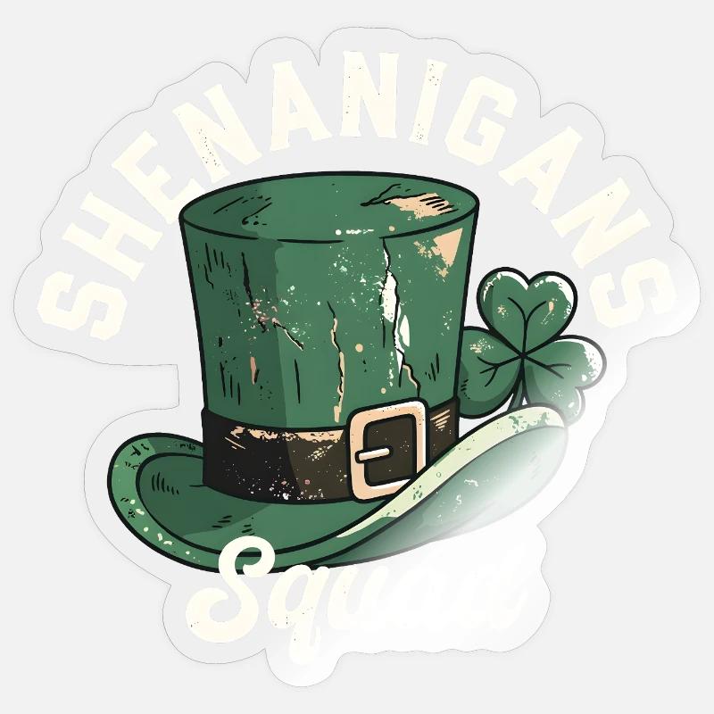 Shenanigans Squad Leprechaun Hat Sticker size S (10 x 10 cm)
