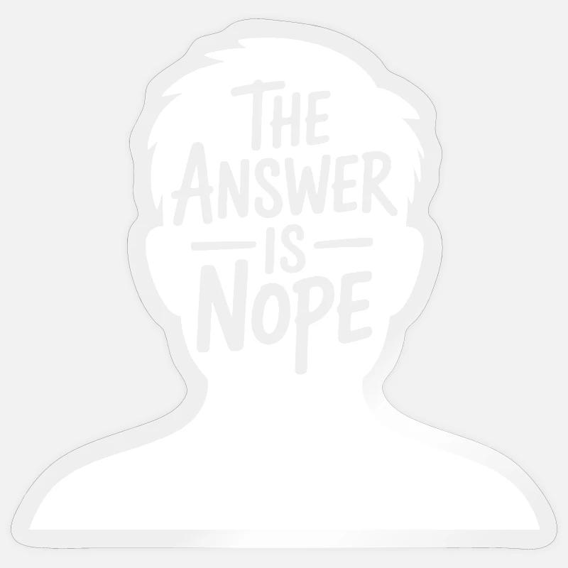 La réponse est non - Sticker taille S (10 x 10 cm) - brillant transparent