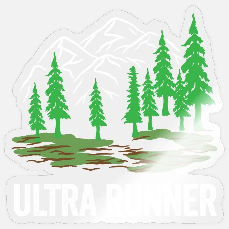 Coureur d’ultra - Sticker taille S (10 x 10 cm) - brillant transparent