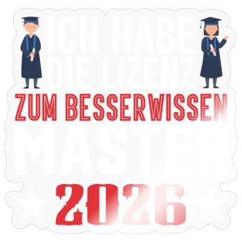 Master's Degree Graduation 2026 - Sticker size S (10 x 10 cm) - transparent glossy - Front