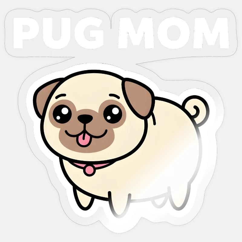 Mignonne Carlin et Maman Amoureuse - Sticker taille S (10 x 10 cm) - brillant transparent