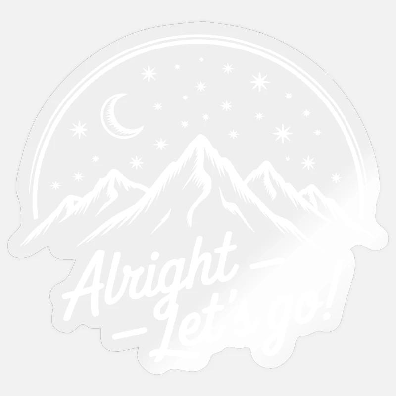 Mountains Backpacking Adventure - Sticker size S (10 x 10 cm) - transparent glossy