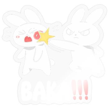 Baka Rabbit Slap Anime Funny Japanese Otaku - Sticker size S (10 x 10 cm) - transparent glossy - Front