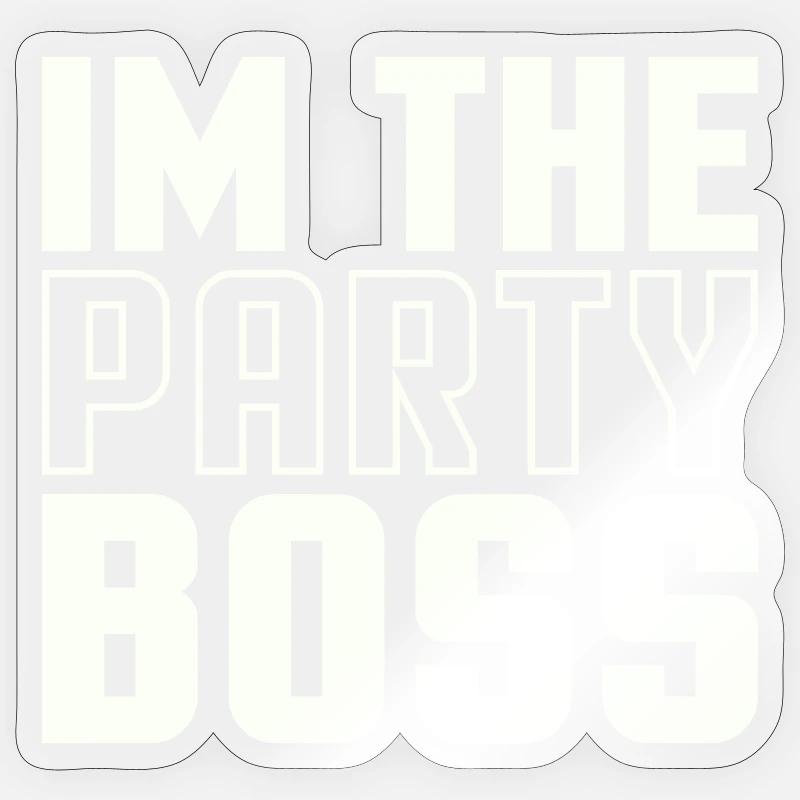 Ich bin der Party Chef - Sticker size S (10 x 10 cm) - transparent glossy