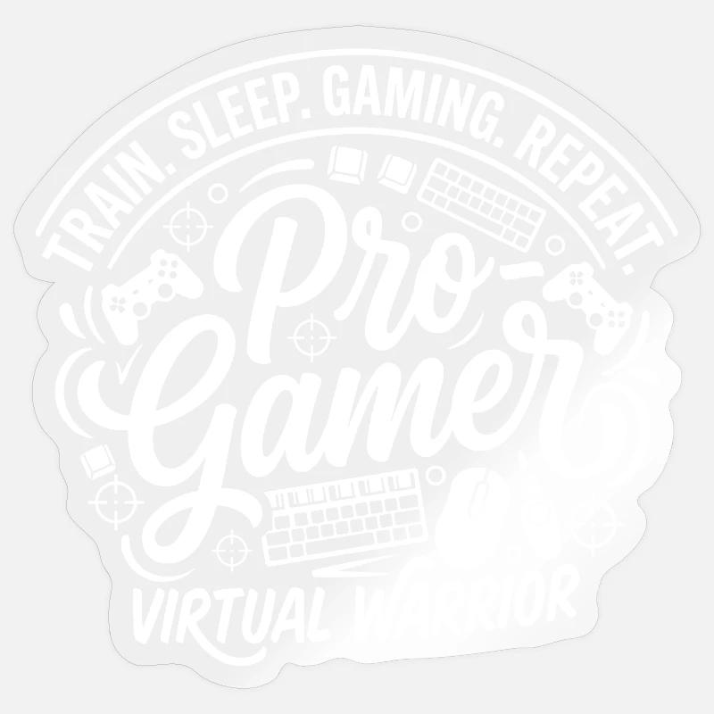 Pro Gamer Virtual Warrior Kreis - Sticker Größe S (10 x 10 cm) - Transparent glänzend
