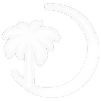 Palm tree in circle silhouette - Sticker size S (10 x 10 cm) - transparent glossy - Front
