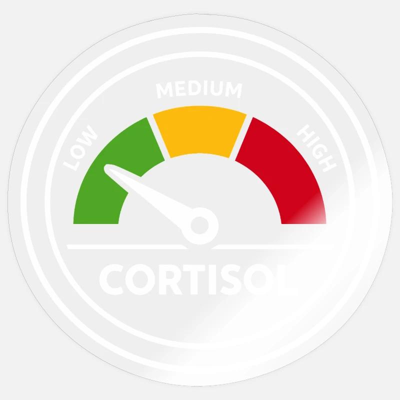 Cortisol Messgerät Lustig Hormone Geschenk Sticker Größe S (10 x 10 cm)