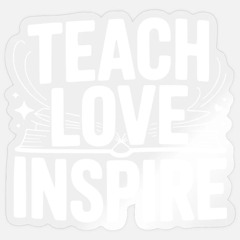 Enseigner l’amour inspirer - Sticker taille S (10 x 10 cm) - brillant transparent