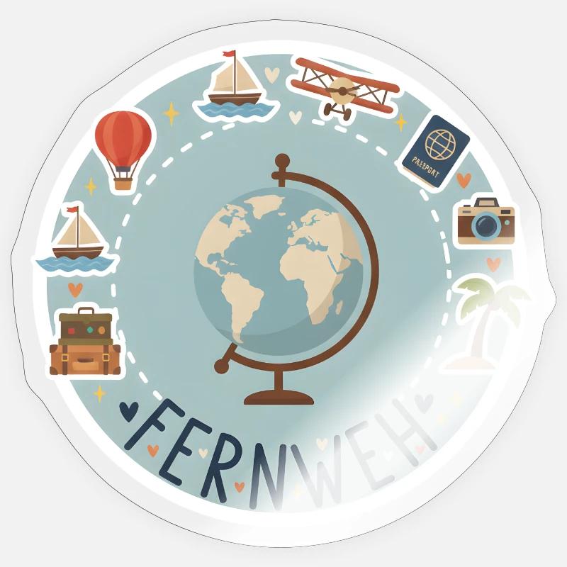Fernweh Sticker Größe S (10 x 10 cm)