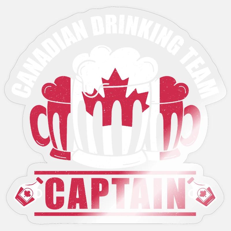 Canada Captain Beer Mug Maple Leaf Party Design Sticker Größe S (10 x 10 cm)