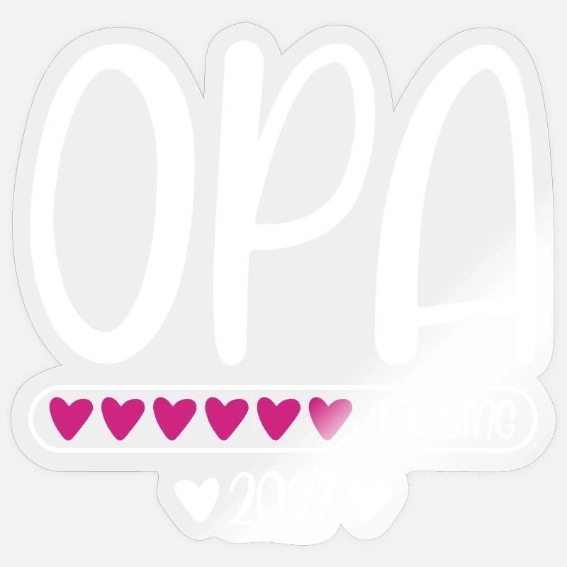 Opa 2027 loading mit Herzchen Ladebalken Sticker Größe S (10 x 10 cm)