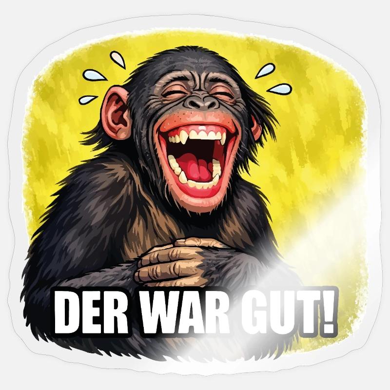 Singe Rieur - C’était bien ! - Sticker taille S (10 x 10 cm) - brillant transparent