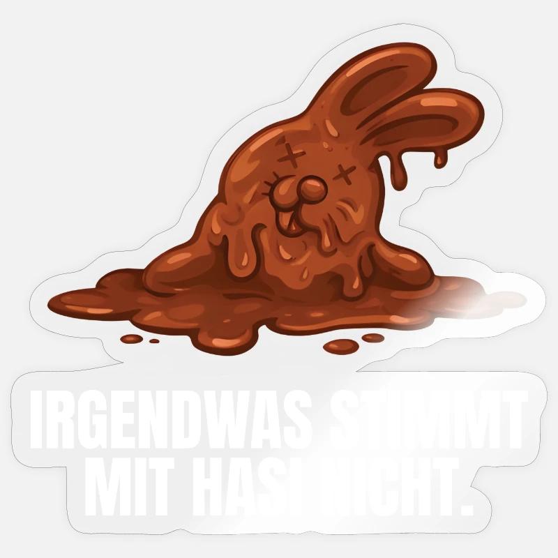 Chocolate bunny Easter - Sticker size S (10 x 10 cm) - transparent glossy