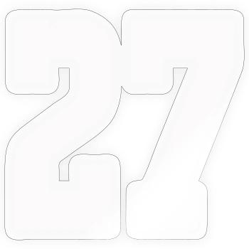 Chiffres 27 Contrast Design - Sticker taille S (10 x 10 cm) - brillant transparent - Devant