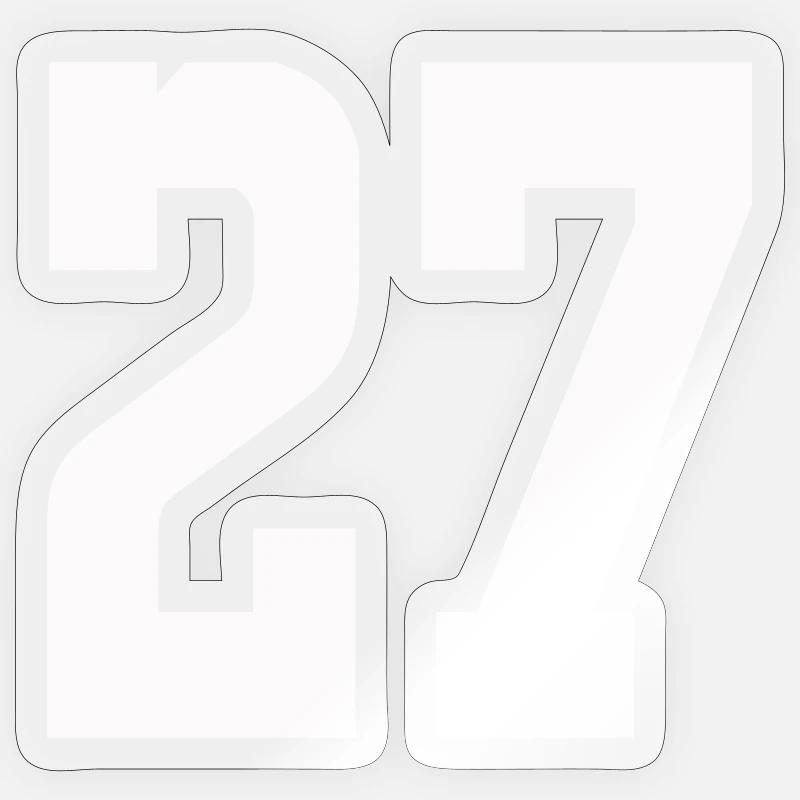 Numerals 27 Contrast Design - Sticker size S (10 x 10 cm) - transparent glossy